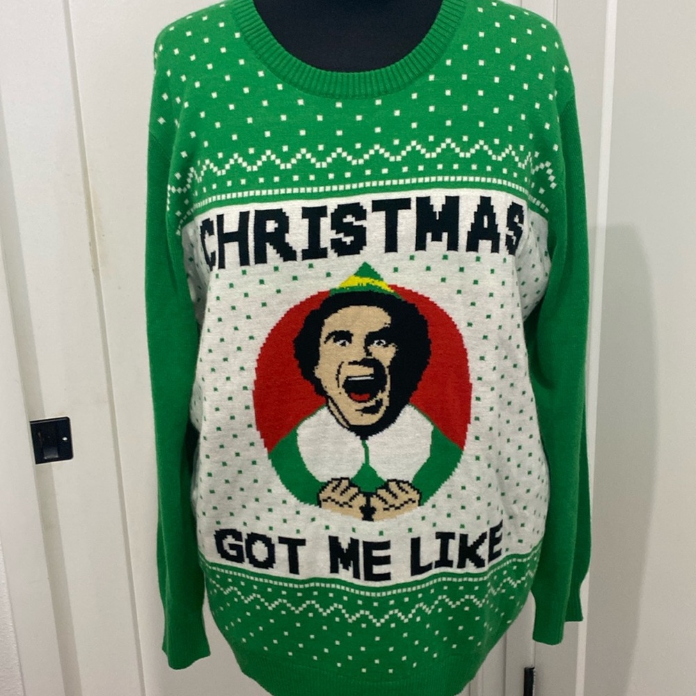 Unisex ELF Movie Christmas Got Me Like Christmas Pullover Sweater - Size XL